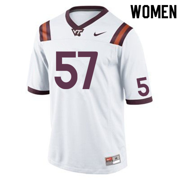 Women #57 Nick Craig Virginia Tech Hokies College Football Jerseys Sale-White